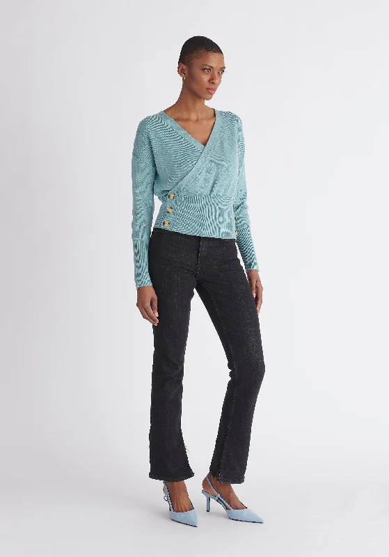 Button Knitted Wrap Top