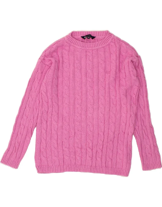 CREW CLOTHING Womens Oversized Crew Neck Jumper Sweater UK 10 Small Pink