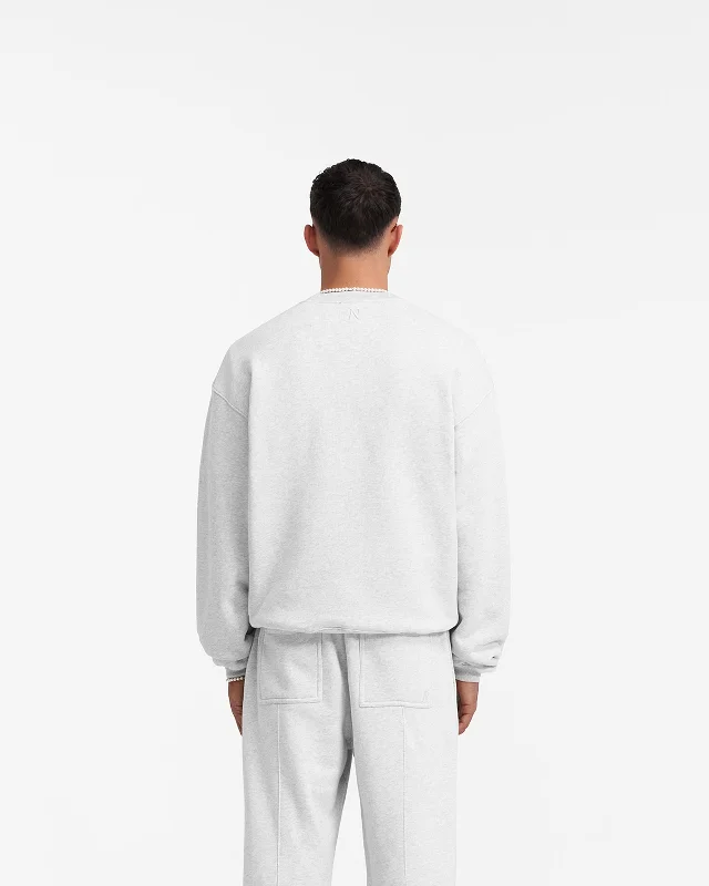 Heavyweight Initial Sweater - Ice Grey Marl