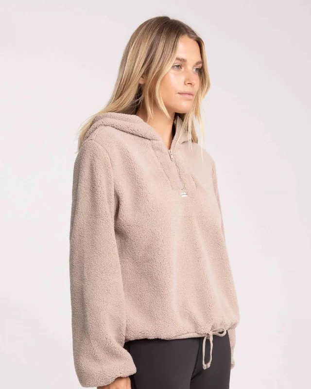 Hurley Quarter Zip Sherpa Cropped Hoodie