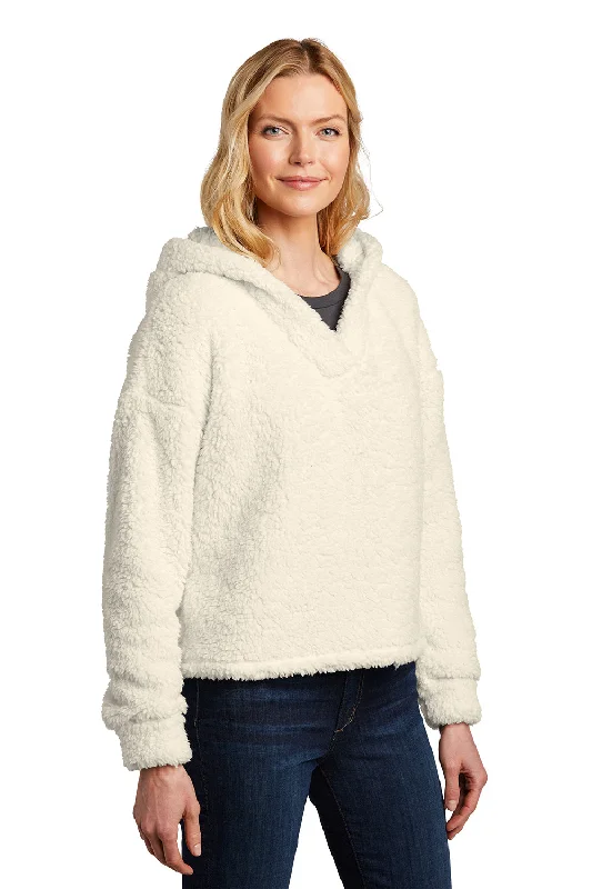 Port Authority Womens Cozy Sherpa Fleece Hooded Sweatshirt Hoodie - Marshmallow