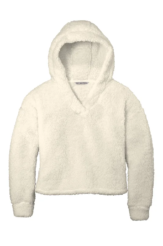 Port Authority Womens Cozy Sherpa Fleece Hooded Sweatshirt Hoodie - Marshmallow