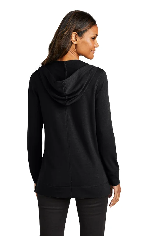 Port Authority Womens Microterry Snag Resistant Hooded Sweatshirt Hoodie - Deep Black