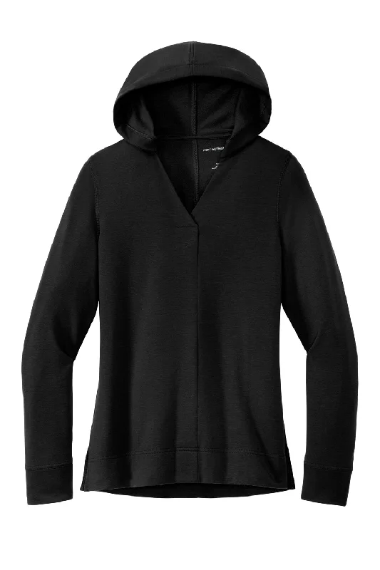 Port Authority Womens Microterry Snag Resistant Hooded Sweatshirt Hoodie - Deep Black