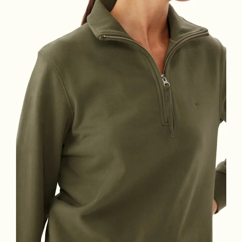 Trickett Zip Neck Sweatshirt - Olive