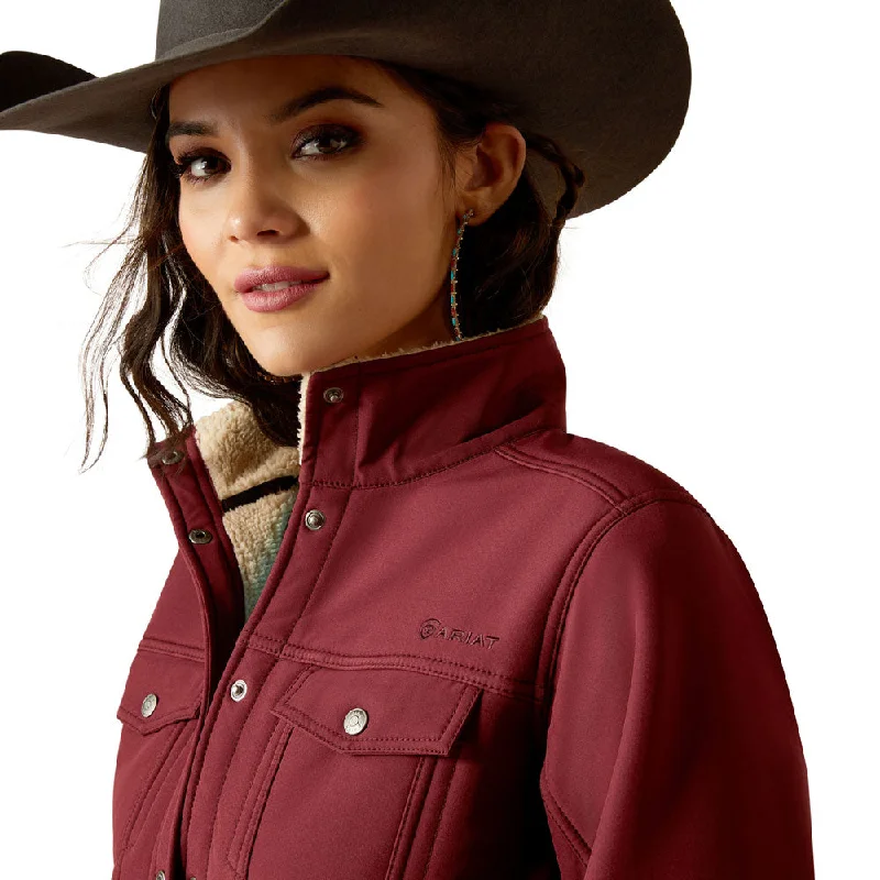 10053011 Ariat Women's Berber Back Softshell Jacket - Tawny Port