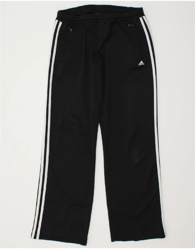 ADIDAS Womens Tracksuit Trousers UK 14 Large Black Polyester