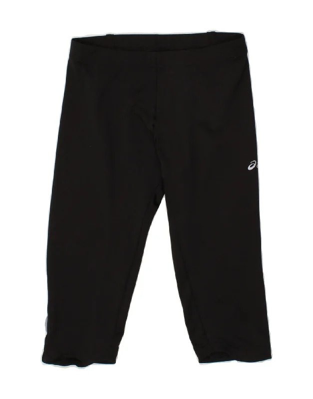 ASICS Womens Capri Tracksuit Trousers UK 8 Small Black Polyester