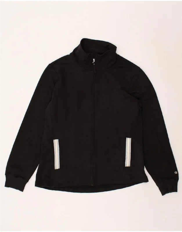 CHAMPION Womens Tracksuit Top Jacket UK 18 XL Black Cotton