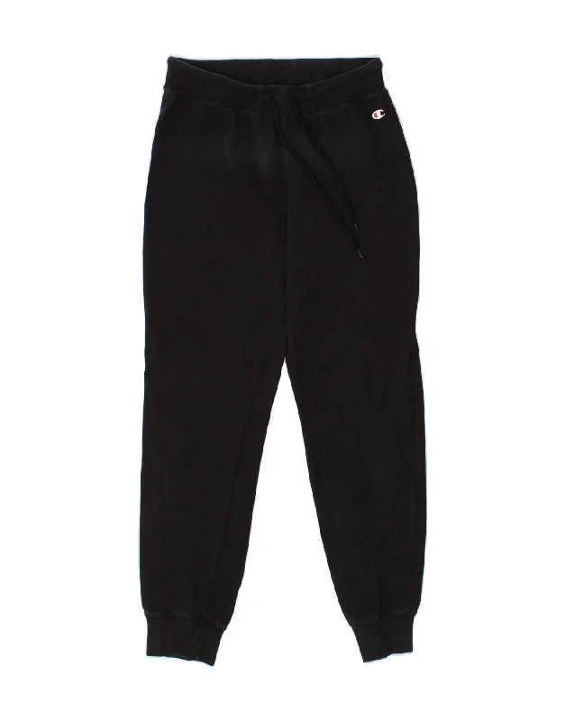 CHAMPION Womens Tracksuit Trousers Joggers UK 10 Small Black Cotton