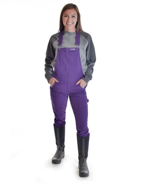 Cowgirl Tuff Womens WHPH Tuck In Purple Nylon Bib Overall