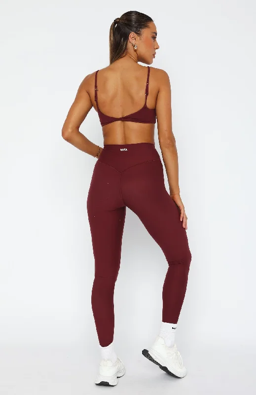 Go Getter High Waisted Leggings Burgundy