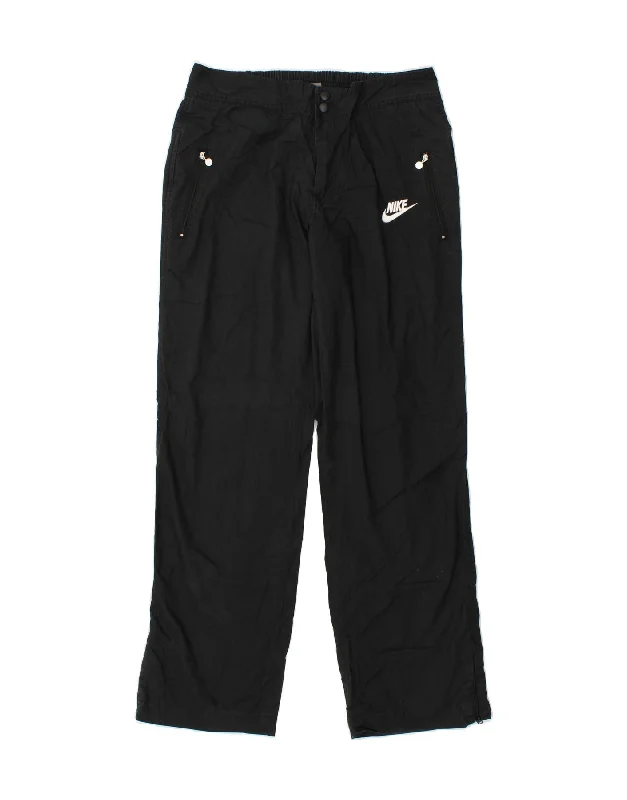 NIKE Womens Tracksuit Trousers UK 10/12 Medium Black Cotton