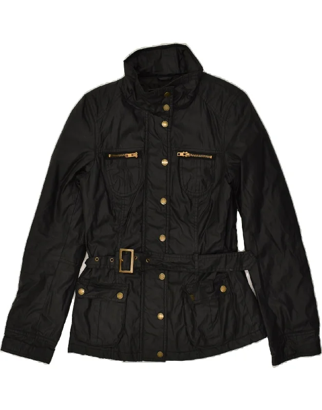 OASIS Womens Utility Jacket UK 10 Small Black Cotton