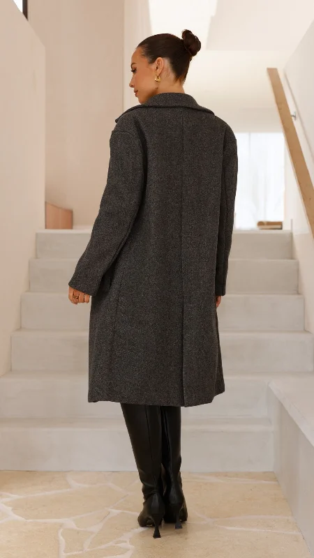 Pamela Longline Coat - Charcoal