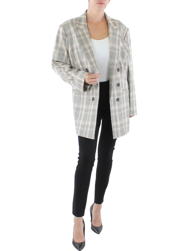 Plus Womens Plaid Suit Separate Open Front