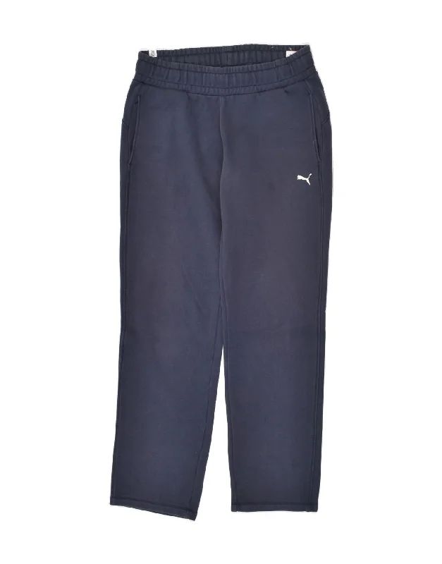 PUMA Womens Tracksuit Trousers UK 10 Small Navy Blue Cotton