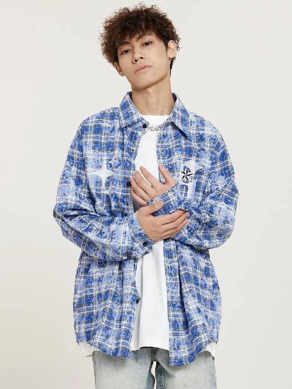 RTK (W) No. 1019 DYED PLAID COLLAR SHIRT