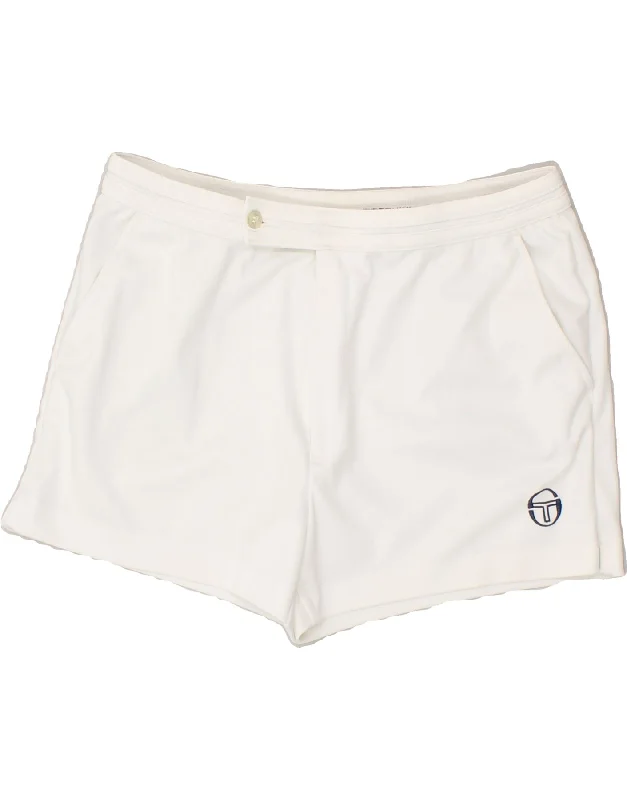 SERGIO TACCHINI Womens Sport Shorts IT 52 2XL White Polyester