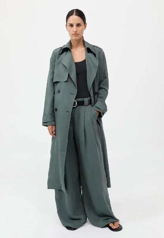 Soft Tailored Trench - Balsam Green