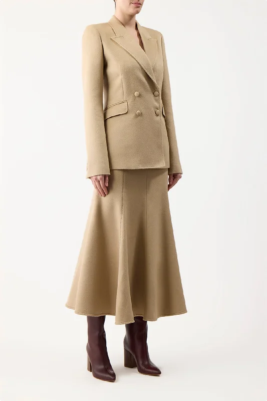 Stephanie Blazer in Camel Winter Silk