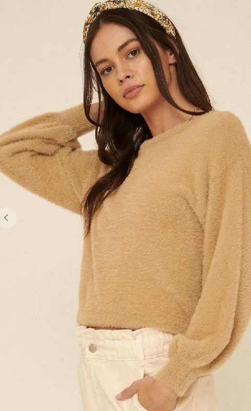 Taupe Fuzzy Sweater