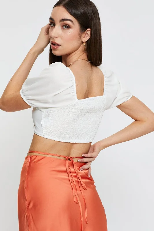 White Crop Bolero Short Sleeve