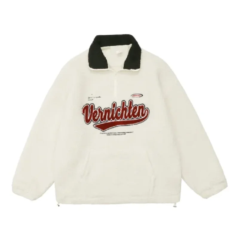 Women's Letter Embroidery Polo Coat