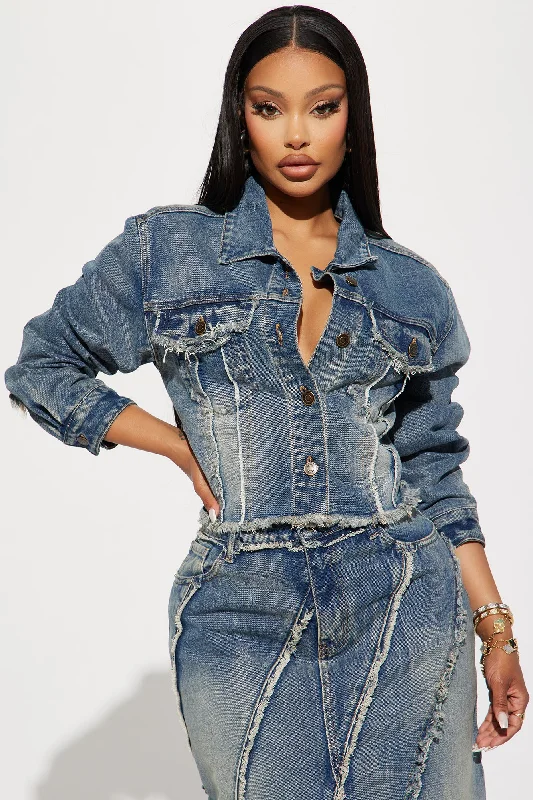 Yuma Tinted Non Stretch Denim Jacket - Medium Wash