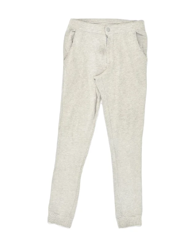 ADIDAS Womens Tracksuit Trousers Joggers UK 10 Small Grey Cotton