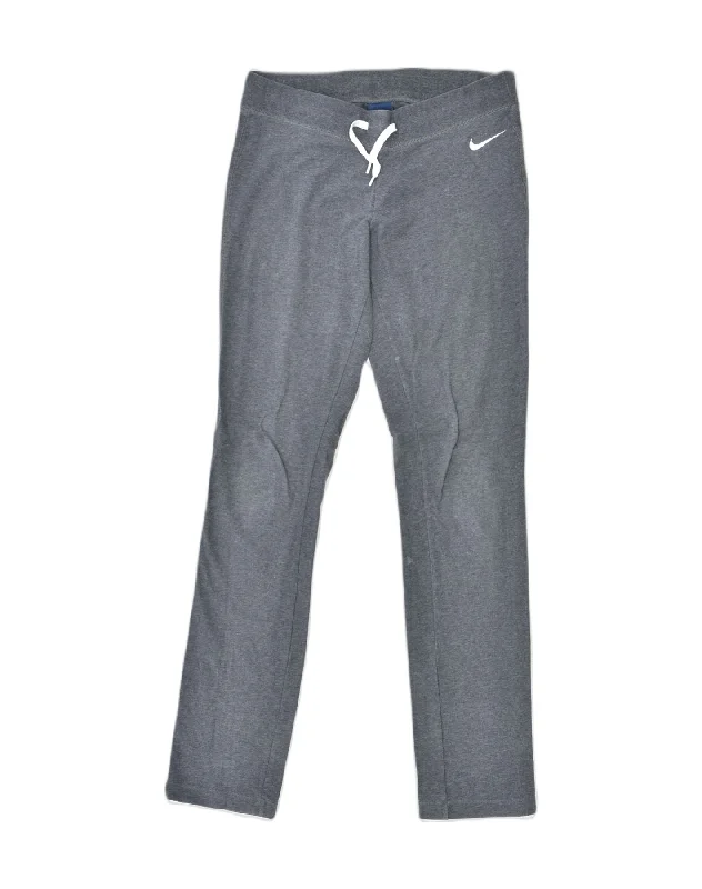 NIKE Womens Tracksuit Trousers Small Grey Cotton