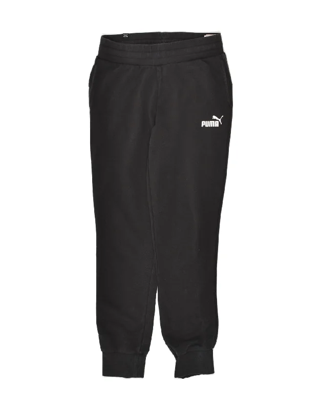 PUMA Womens Tracksuit Trousers Joggers UK 8 Small Black Cotton