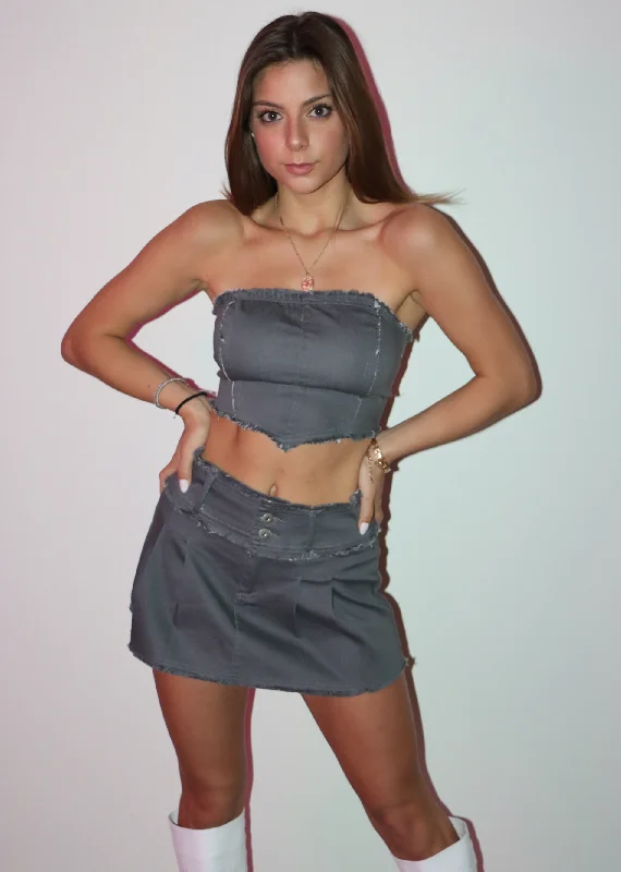 Hit Different Corset Top ★ Grey