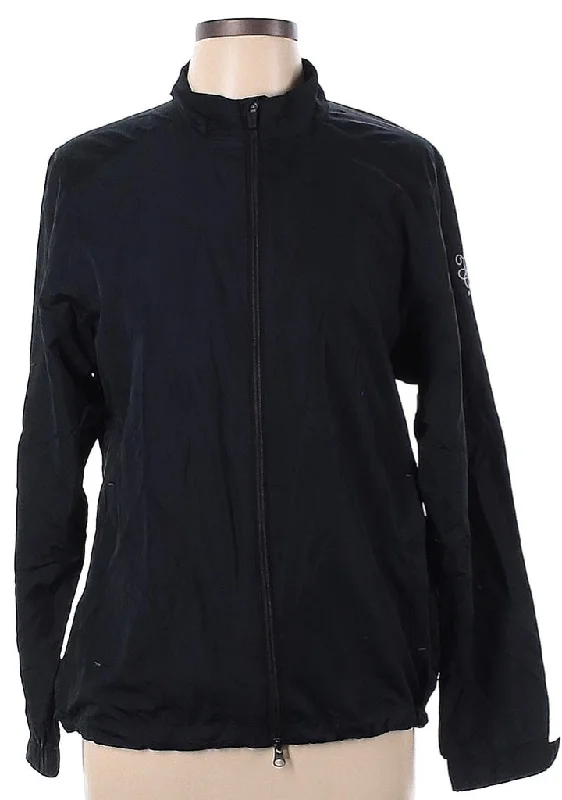 Sun Mountain  Black Full-Zip Windbreaker w/ Sleeve Logo Size L. MSP$100