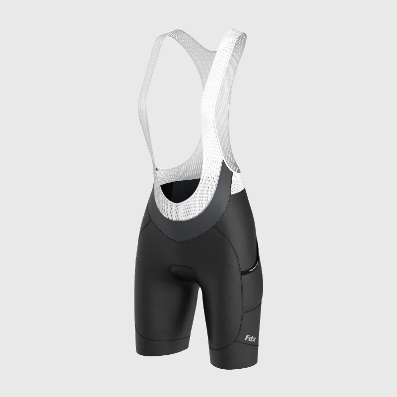 Fdx Essential Black Women's & Girl's Summer Cycling Cargo Bib Shorts