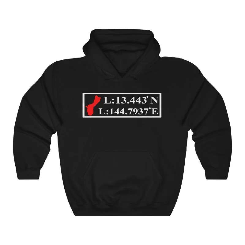 GUAM GPS Longitude Latitude Unisex Heavy Blend™ Hooded Sweatshirt