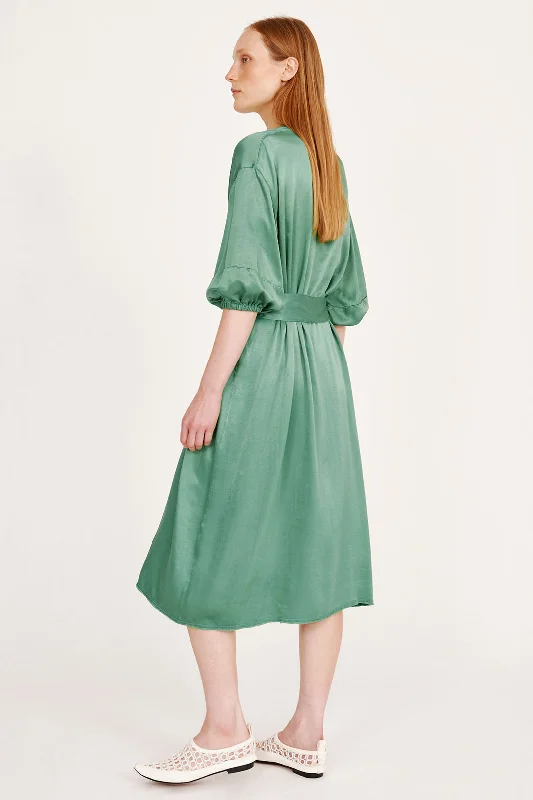 Pebble Satin Jade Ventura Dress