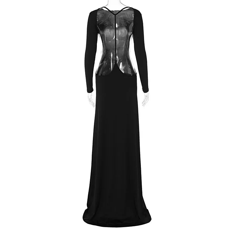 Lunivop Fashion Sexy Backless Long Prom Dress Gown Elegant Outfits for Women Club Party Long Sleeve Maxi Dresses Clothes