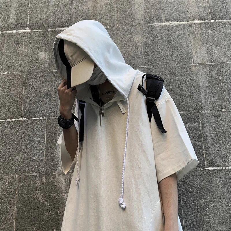 Lunivop Men Women Hooded T-shirt Hip Hop Clothes Harajuku Korean Fashion Short Sleeve Hoodie Tee Short Sleeve Tops Tshirt with Hood