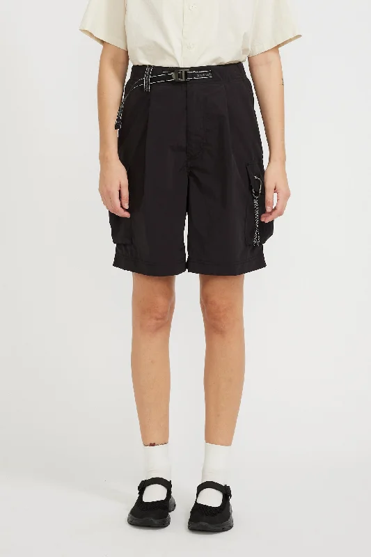 Oversized Cargo Short Pants Black Womens