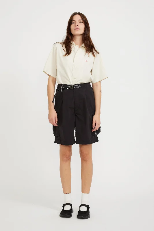 Oversized Cargo Short Pants Black Womens