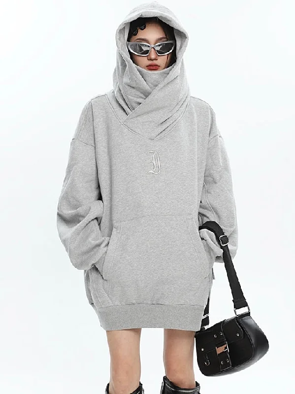 Summer Solid Color Long Sleeve Baggy Turtleneck Hoodie