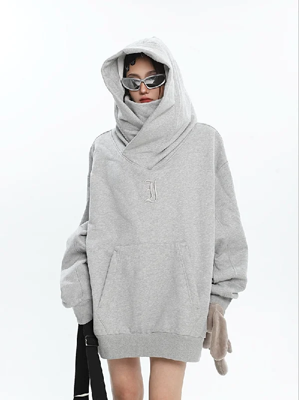 Summer Solid Color Long Sleeve Baggy Turtleneck Hoodie