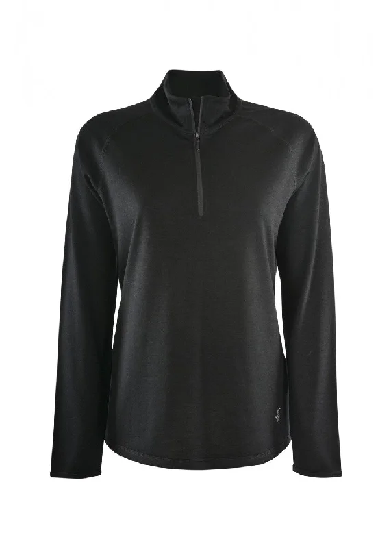 T1W2501157 Thomas Cook Women's Merino Blend 1/4 Zip Skivvy Black