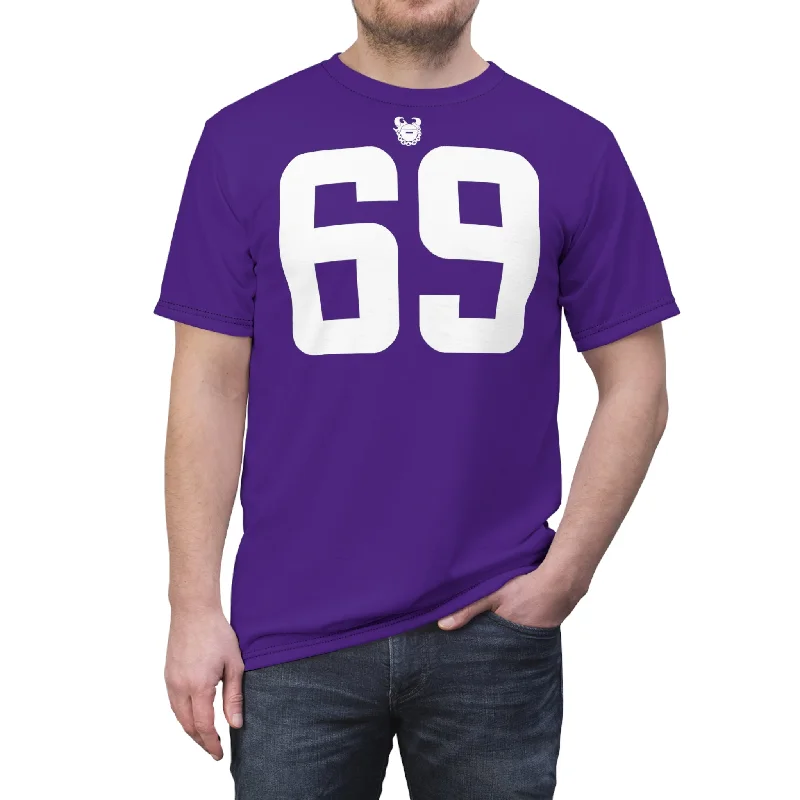 Unisex Cut & Sew Tee - Purple - Jersey #69