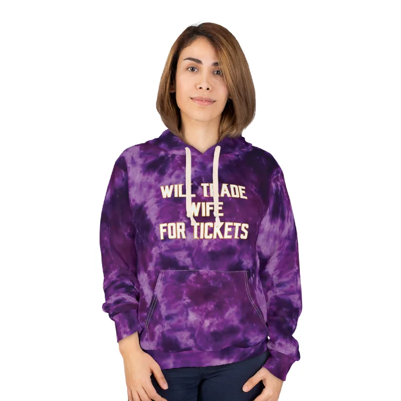 Unisex Pullover Hoodie - Purple Tie-Dye - Wife for Tickets