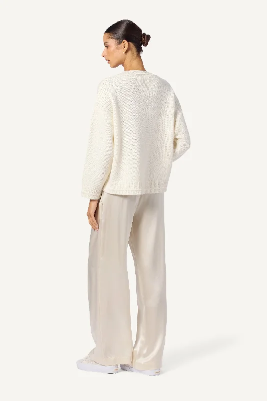 ALSTON CASHMERE BOYFRIEND CREWNECK | GARDENIA