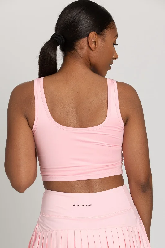 Baby Pink Lined Crop Bra Top