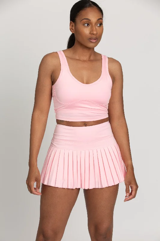 Baby Pink Lined Crop Bra Top