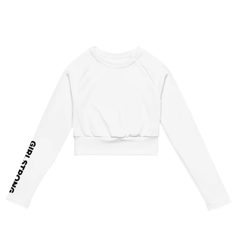 THE ESSENTIAL LONG SLEEVE FITTED CROP TOP WHITE